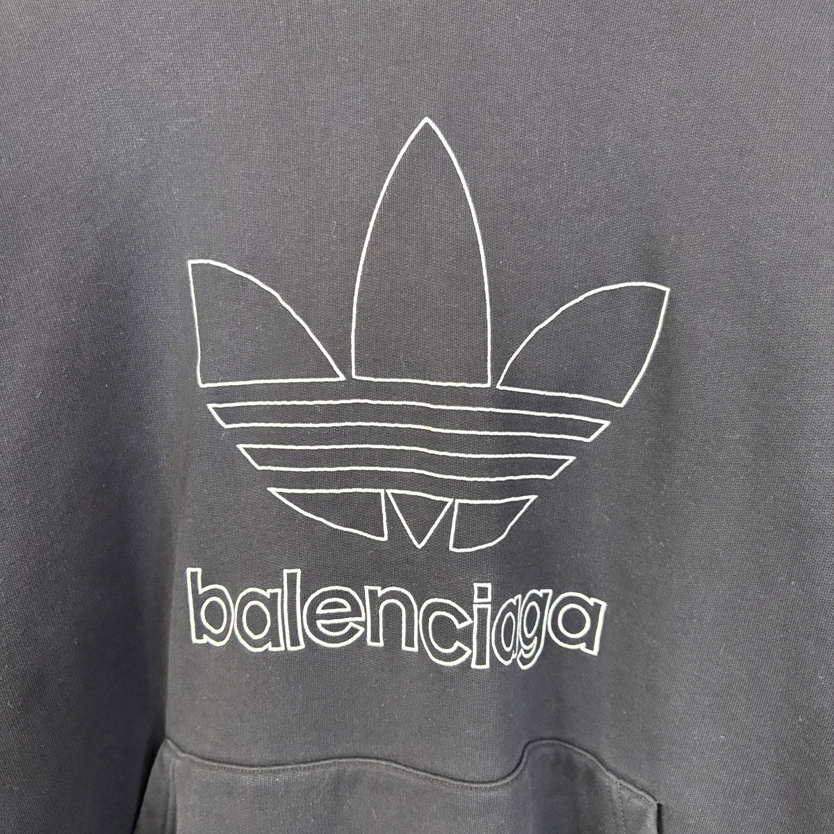 BALENCIAGA X ADIDAS OVERSIZE EMBROIDERED LOGO HOODIE
