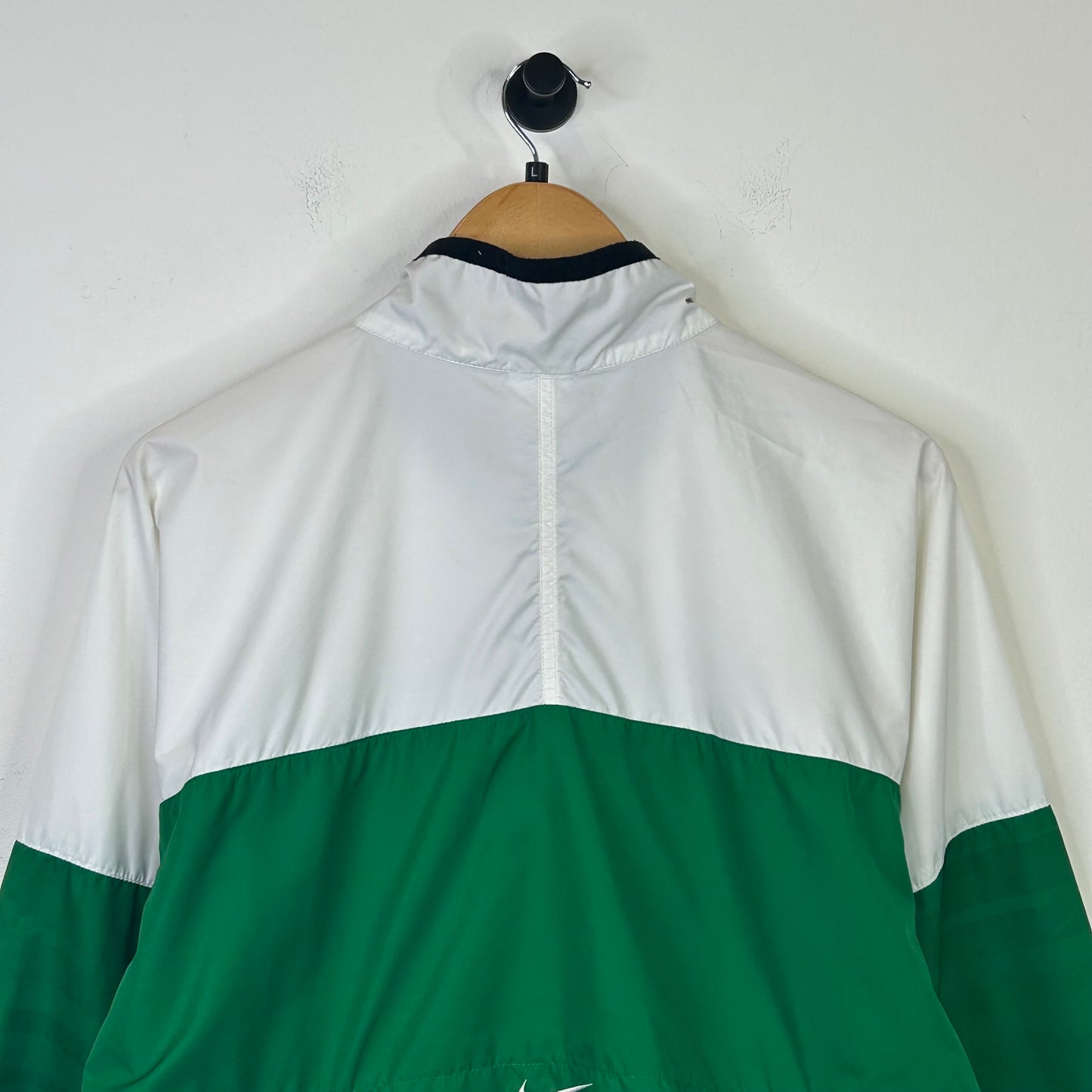 GREEN AND WHITE NIKE TRACK JACKET