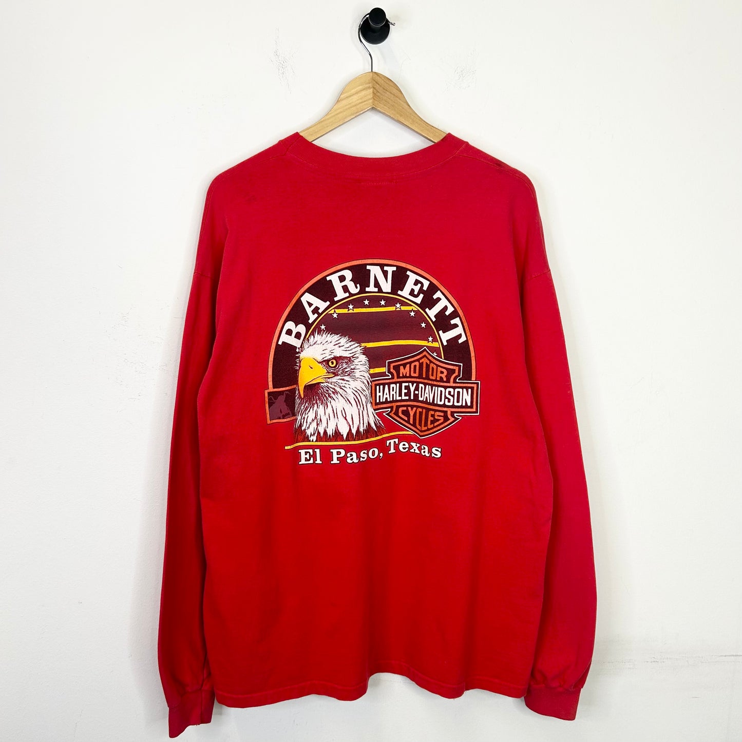 HARLEY DAVIDSON RED BLUE FLAME LONG SLEEVE