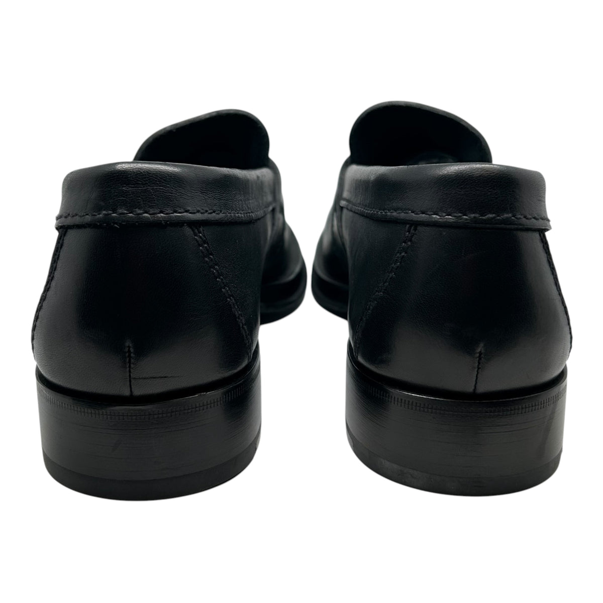 PREOWNED PRADA PLATFORM BLACK LEATHER