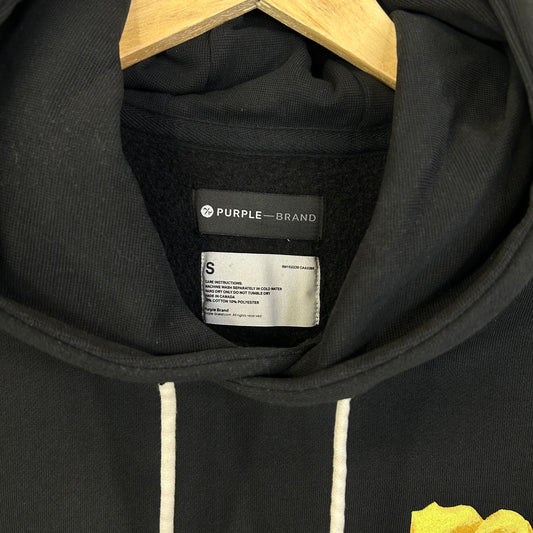 PURPLE BRAND YELLOW ROSE BLACK HOODIE