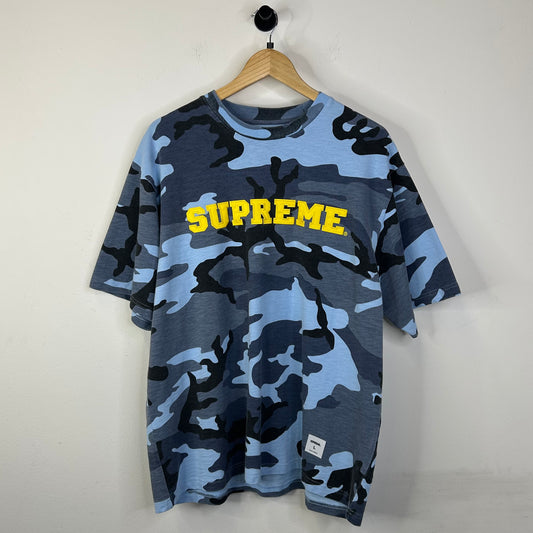 SUPREME COLLEGIATE APPLIQUE BLUE TEE