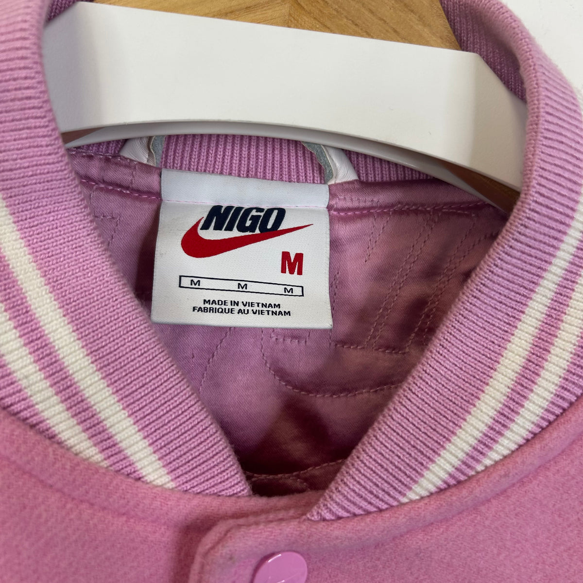 NIKE x NIGO PINK VARSITY JACKET