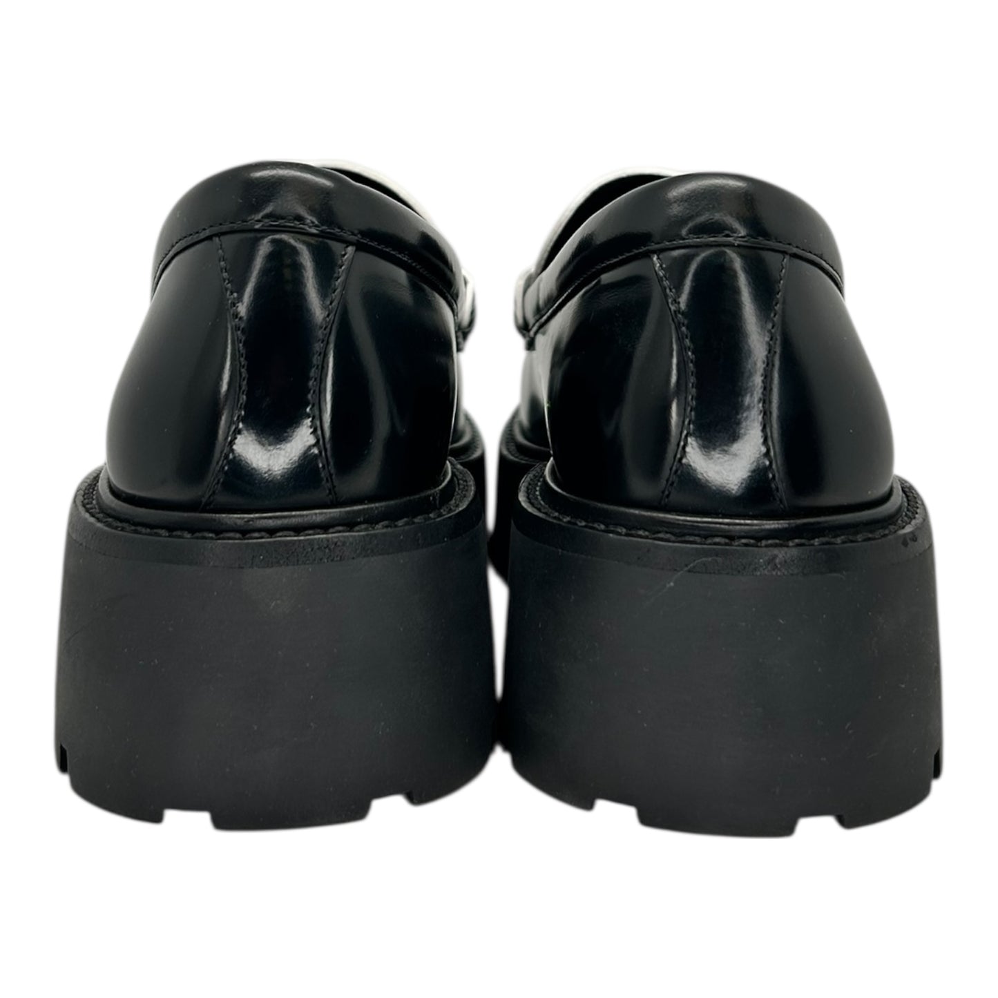 PREOWNED CELINE WHITE BLACK CHUNKY LOAFER