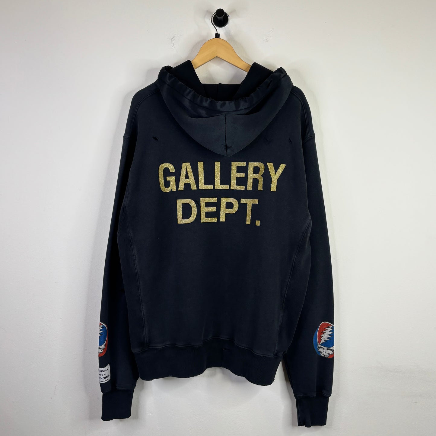 GALLERY DEPT GRATEFUL DEAD DISTRESSED BLACK HOODIE