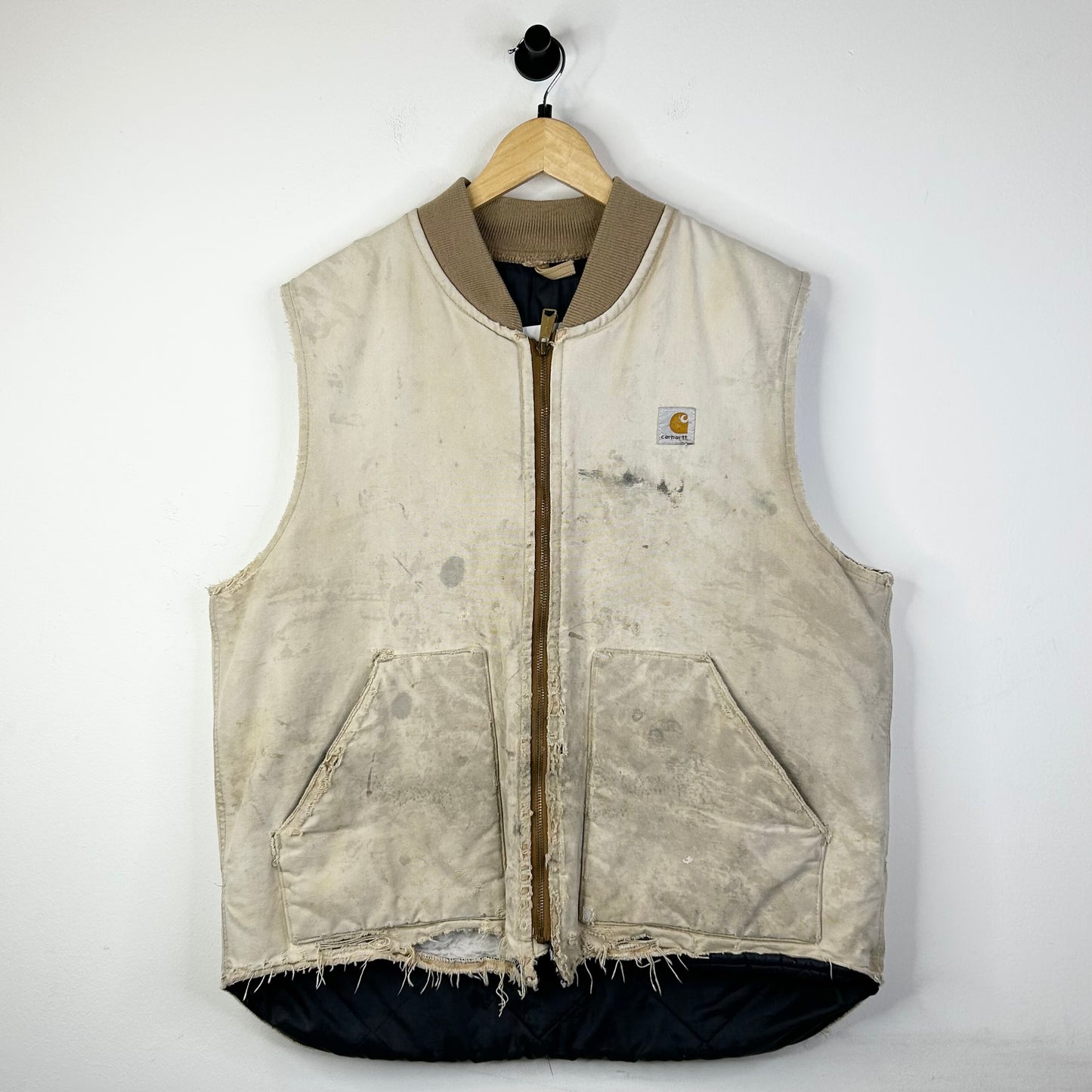CARHARTT DISTRESSED STAINED LIGHT TAN VEST