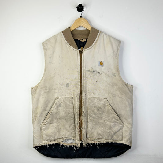 CARHARTT DISTRESSED STAINED LIGHT TAN VEST