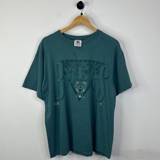 MILWAUKEE BUCKS ALL GREEN LOGO TEE