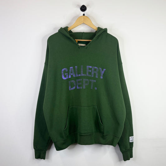 GALLERY DEPT. V-NECK PURPLE LOGO FADE HOODIE