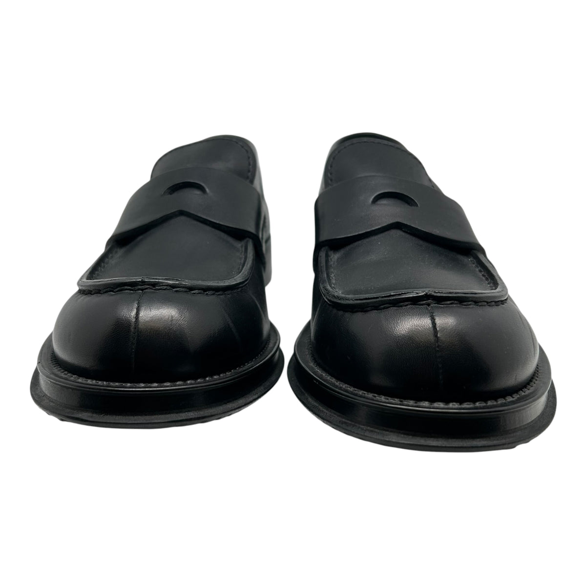 PREOWNED PRADA PLATFORM BLACK LEATHER