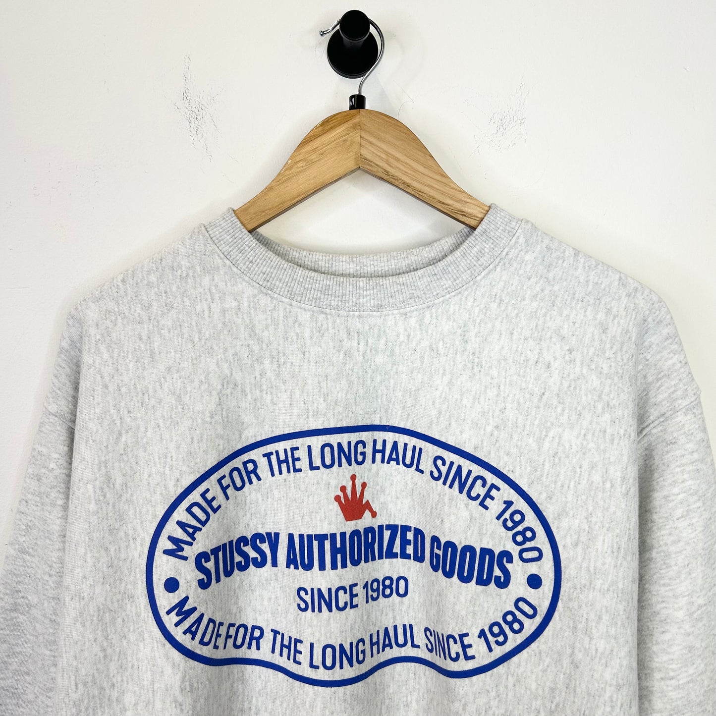 STUSSY AUTHORIZED GOODS GREY CREWNECK