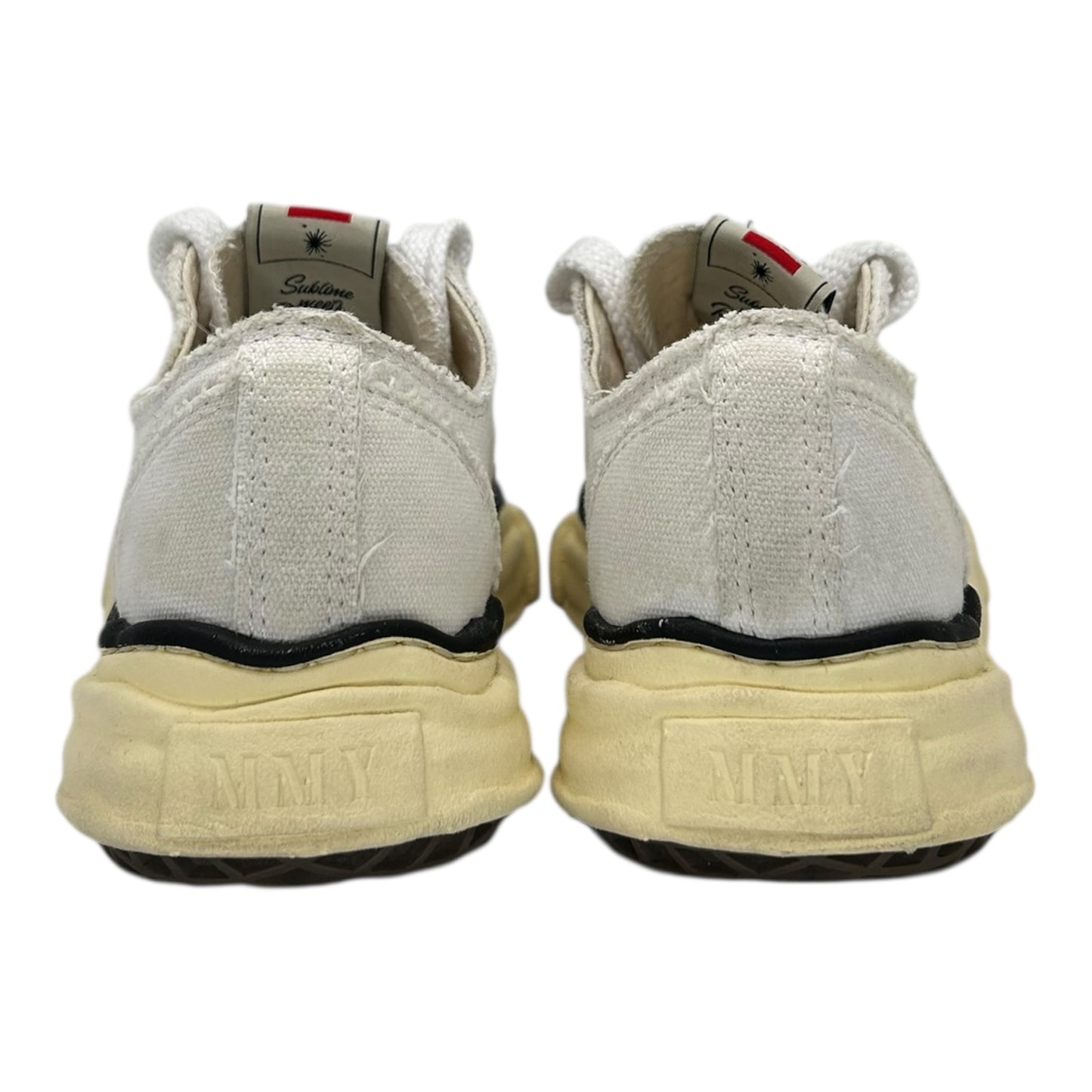 PREOWNED MAISON MIHARA OG SOLE WHITE CREAM CANVAS LOW