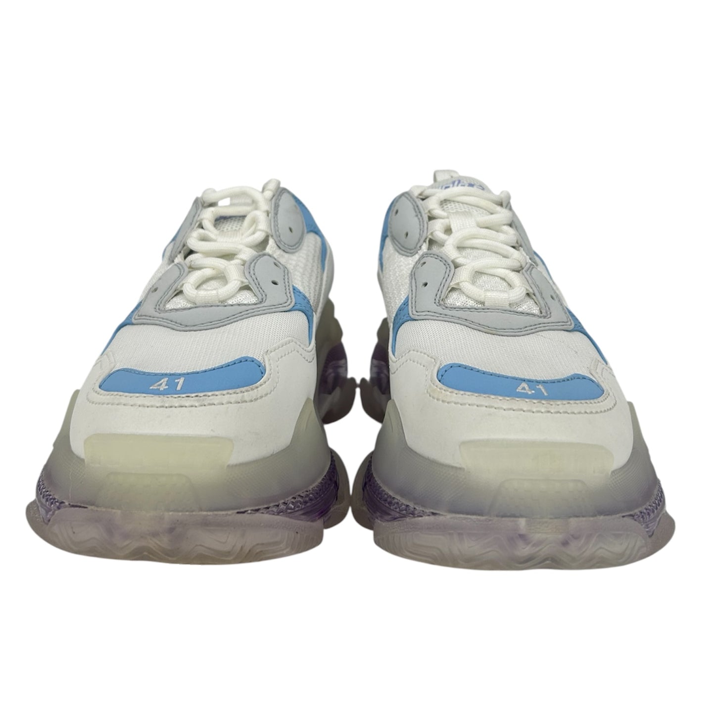 PREOWNED BALENCIAGA TRIPLE S CLEAR SOLE LIGHT BLUE