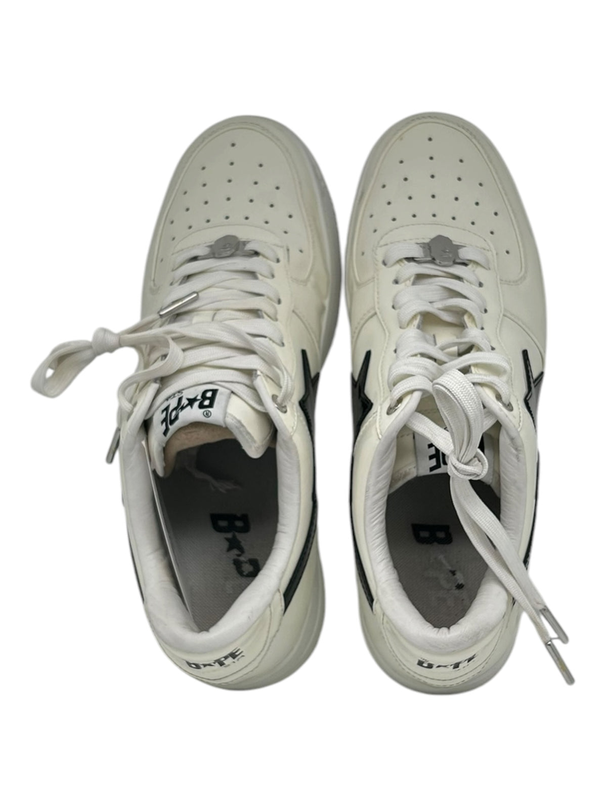 PREOWNED A BATHING APE BAPE STA #2 WHITE PATENT