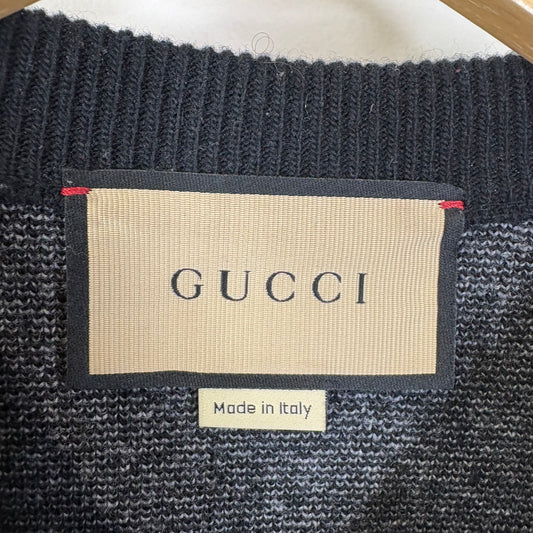 GUCCI GG WOOL JACQUARD SWEATER BLACK