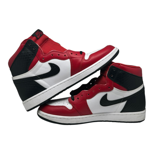 PREOWNED JORDAN 1 HIGH SATIN SNAKESKIN CHICAGO SIZE 10.5 M