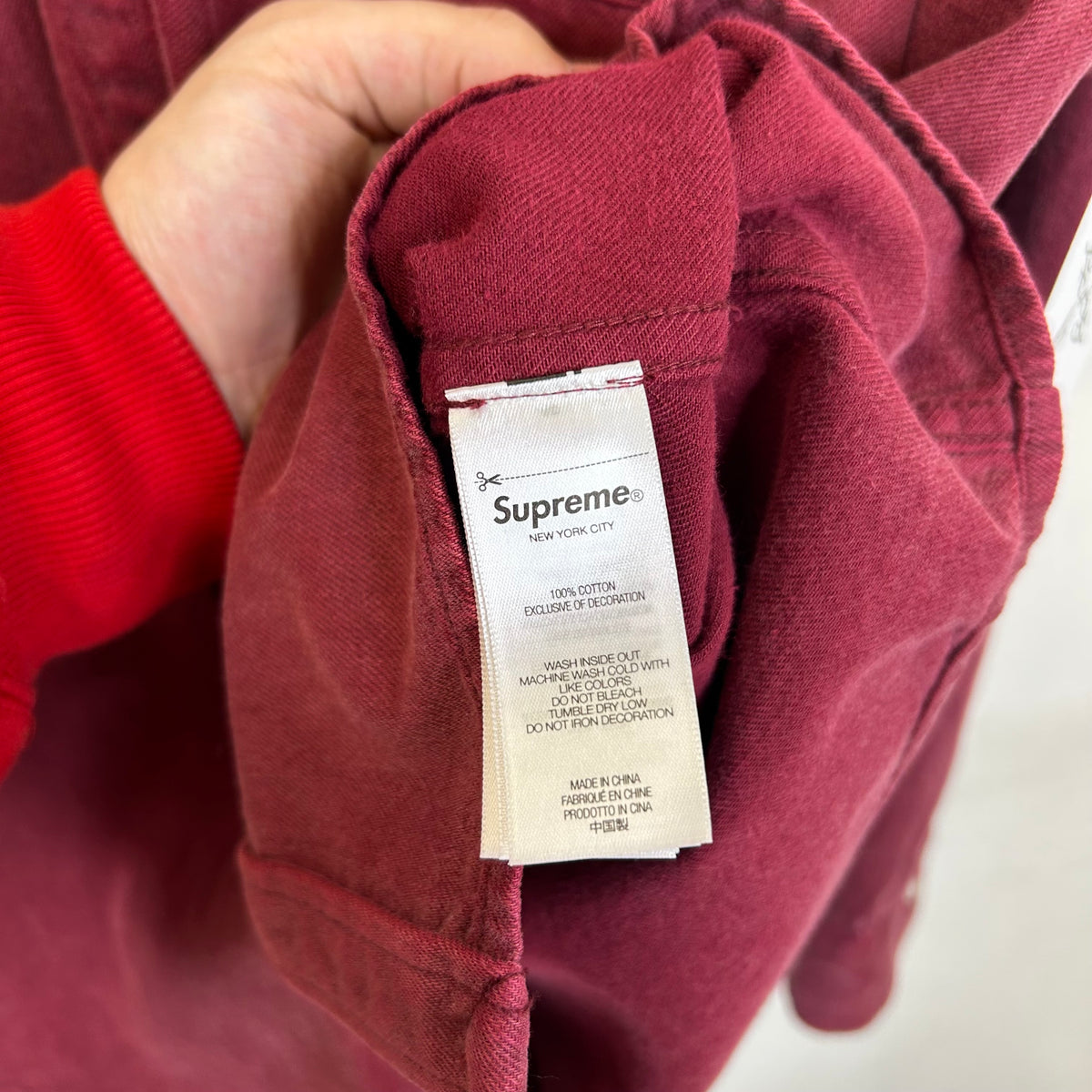 SUPREME DENIM SHIRT RED