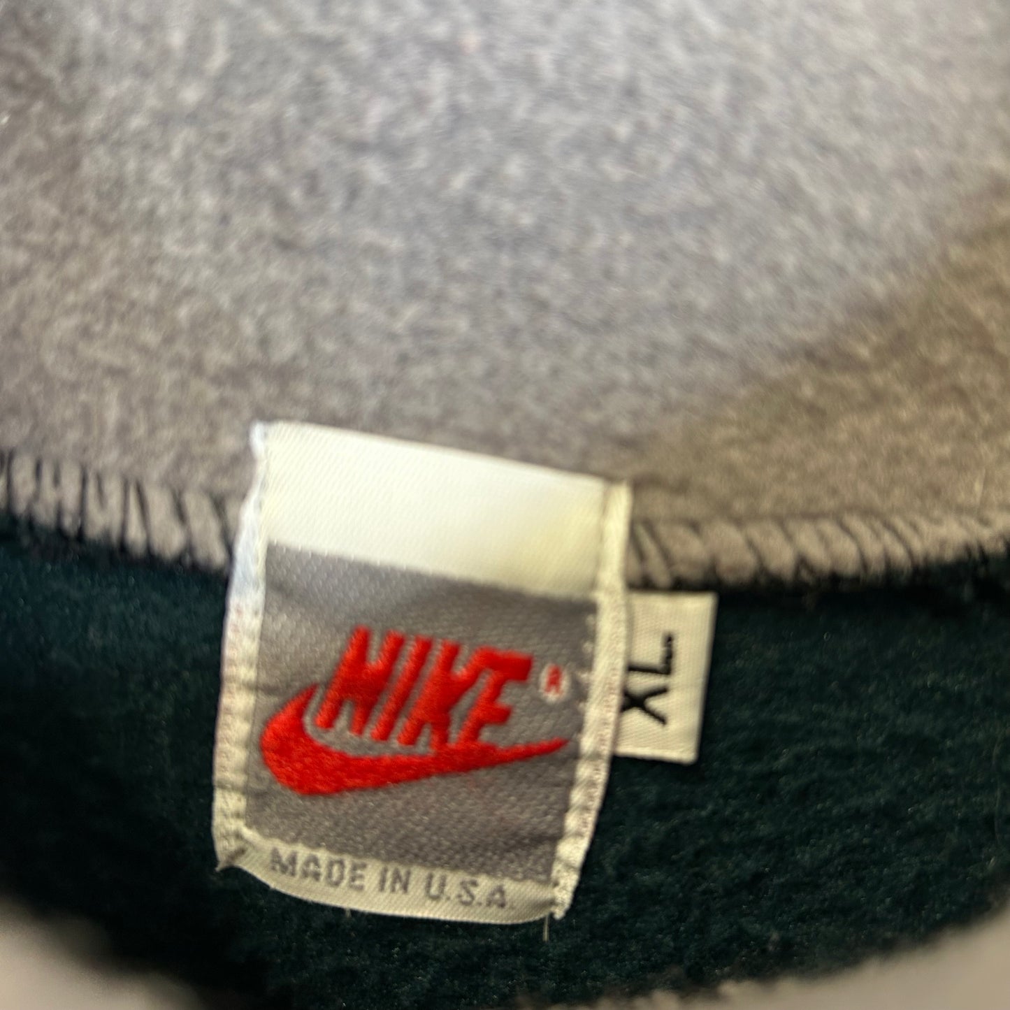 NIKE GREEN FLEECE QUARTER ZIP CHEST LOGO