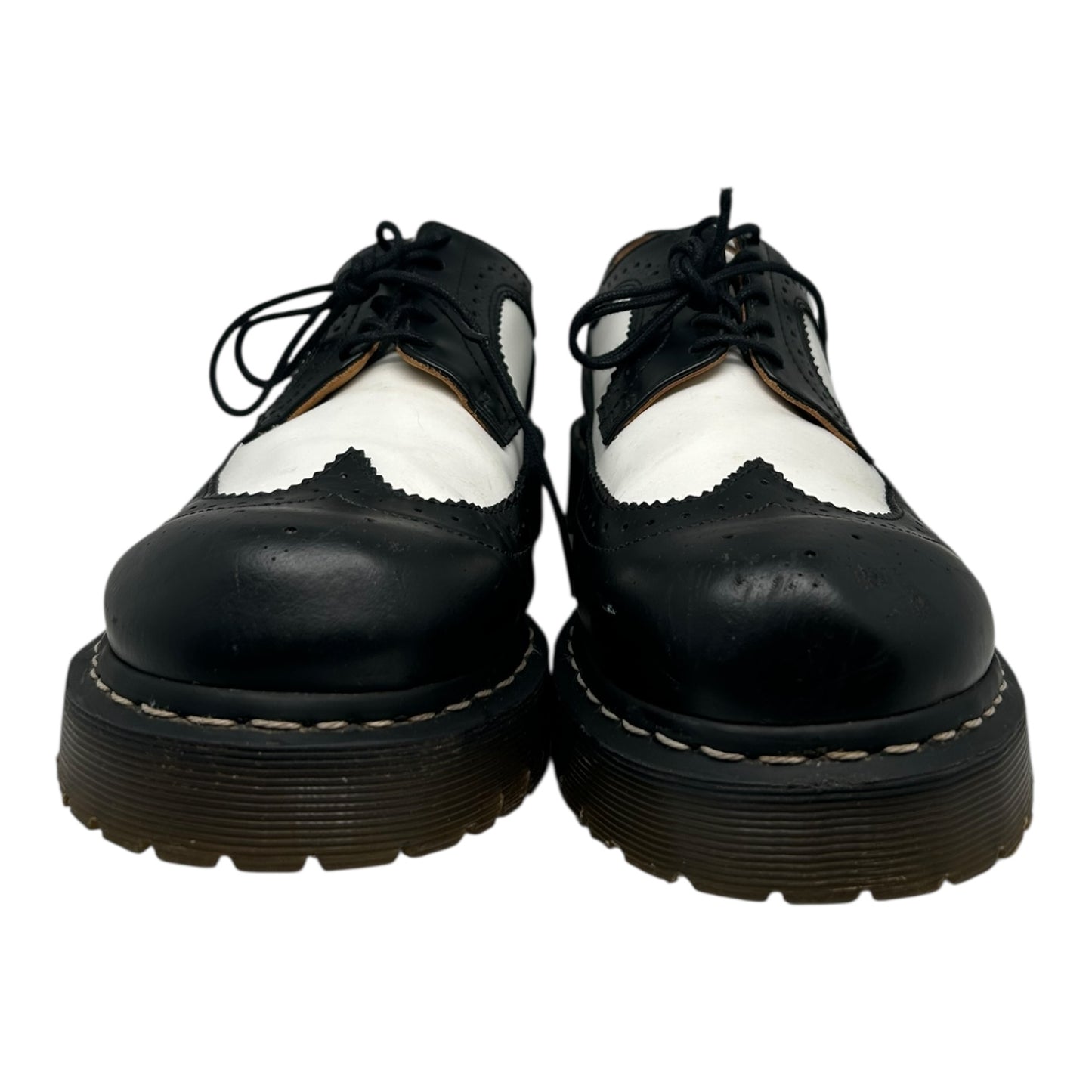 DR MARTENS 3989 BEX SMOOTH LEATHER BROGUE SHOE BLACK/WHITE