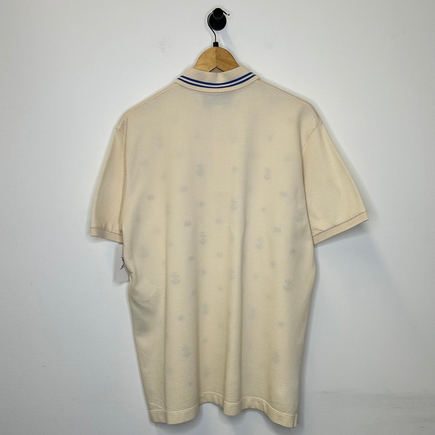 GUCCI CREAM GG ANCHOR EMBROIDERED POLO TEE