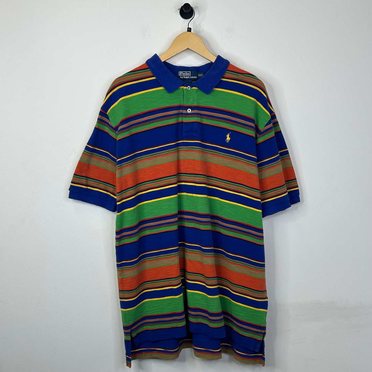 POLO RALPH LAUREN BLUE GREEN ORANGE STRIPE TEE