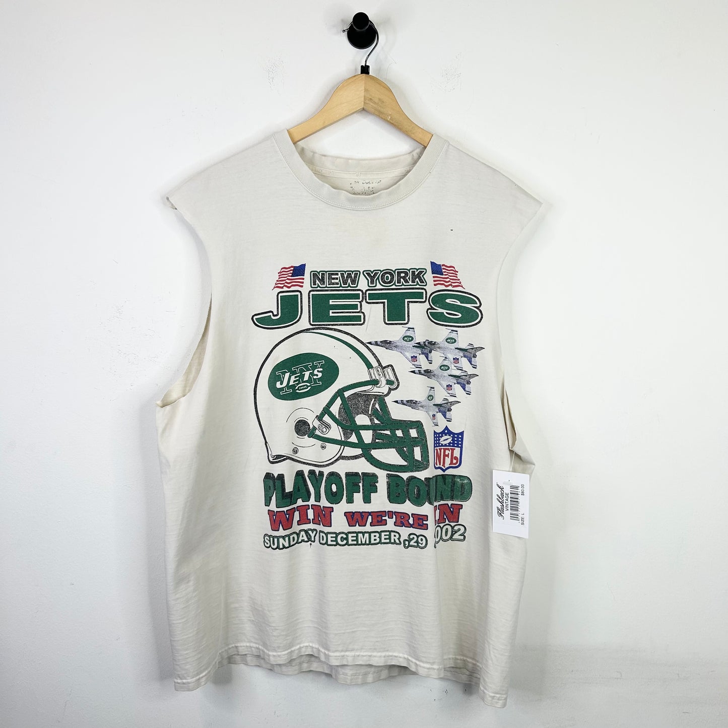 NEW YORK JETS PLAY OFF BOUND 2002 CUTOFF TEE