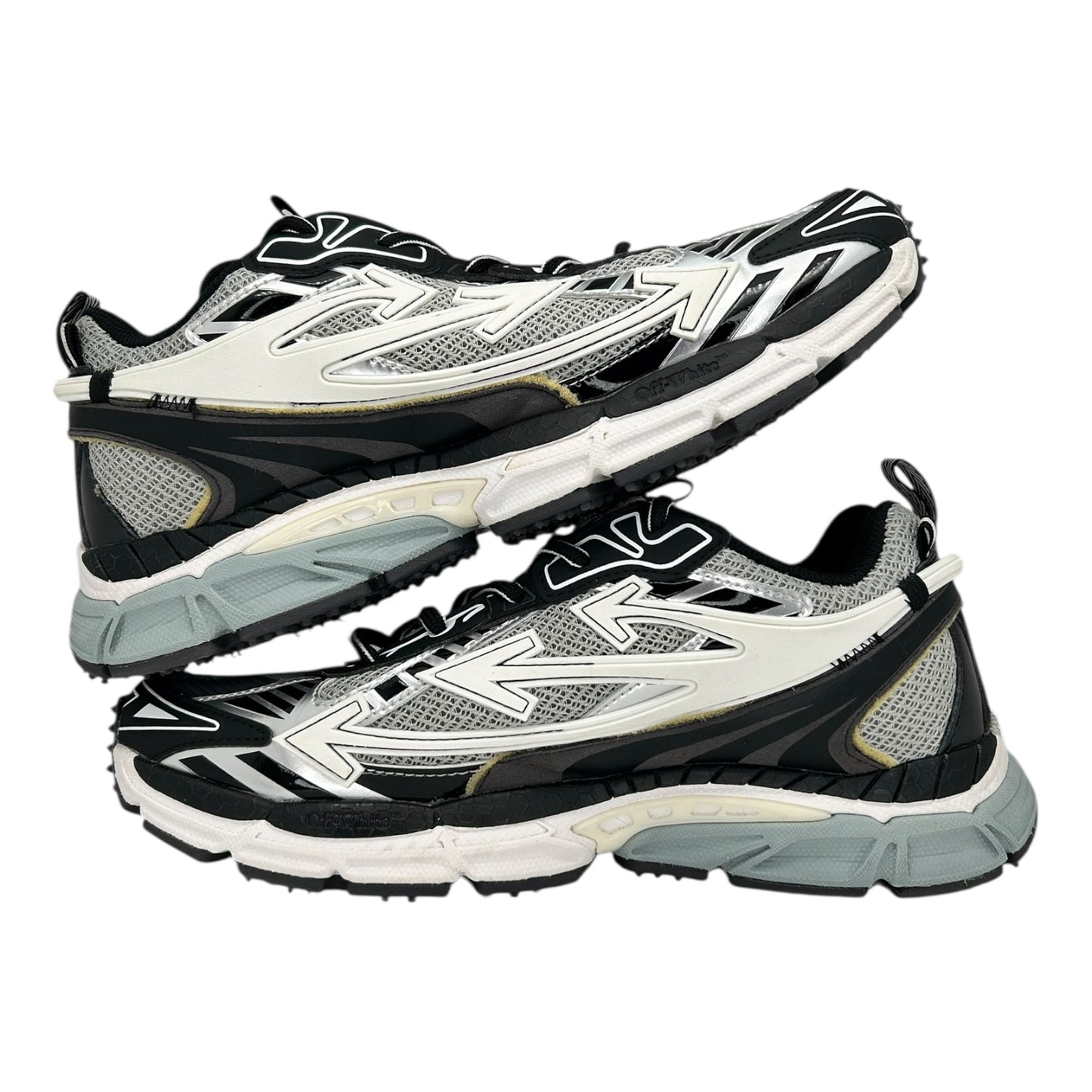 PREOWNED OFF WHITE BE RIGHT BACK BLACK GREY WHITE