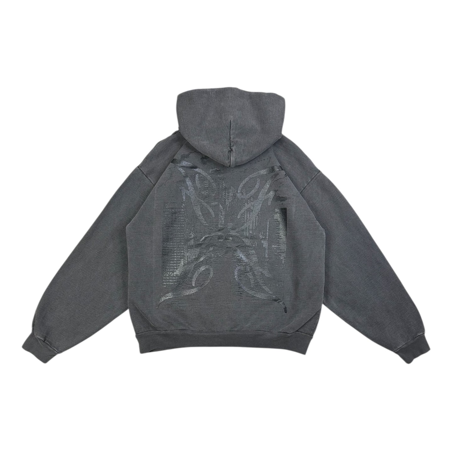 FLASHBACK SKYLINE VINTAGE BLACK PULLOVER HOODIE