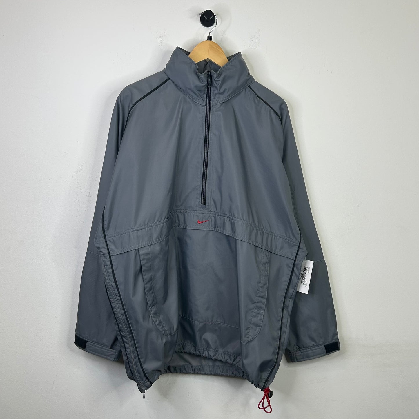 GREY AND RED SWOOSH NIKE JACKET