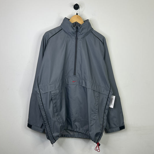 GREY AND RED SWOOSH NIKE JACKET