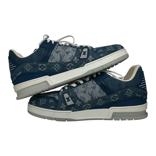 PREOWNED LOUIS VUITTON TRAINER BLUE MONOGRAM DENIM