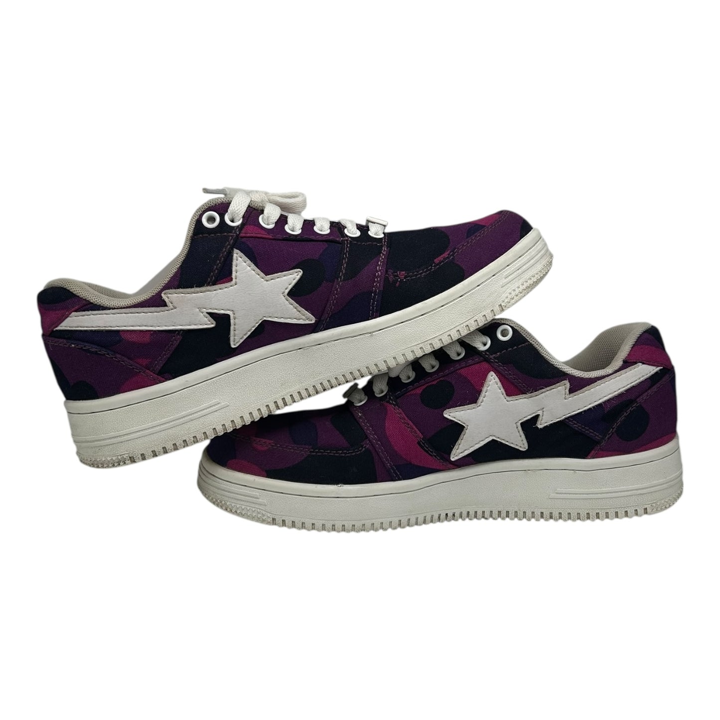 PREOWNED BAPESTA CANVAS LOW 'PURPLE CAMO'