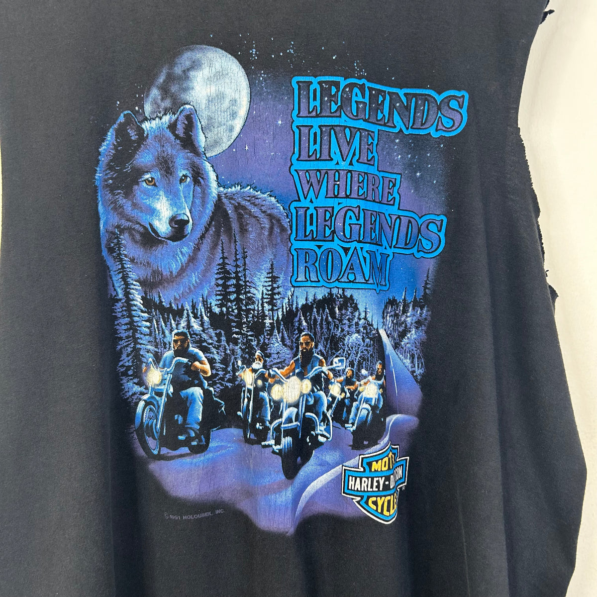 HARLEY DAVIDSON VINTAGE 1991 WOLF GRAPHIC T-SHIRT