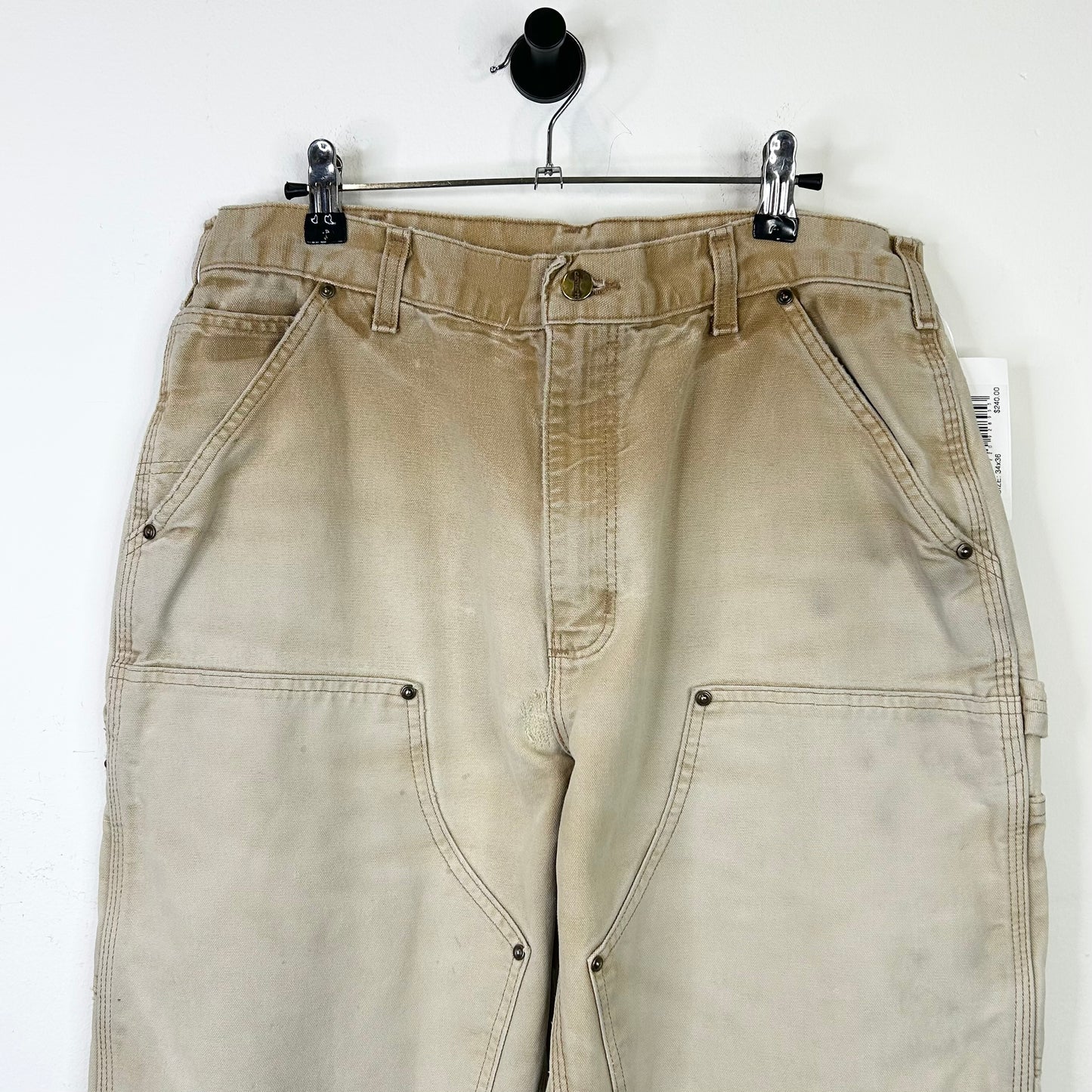CARHARTT FADED TAN DOUBLE KNEE CARPENTER PANT