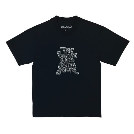FLASHBACK TFWBB BUBBLE LETTER CROPPED TEE BLACK