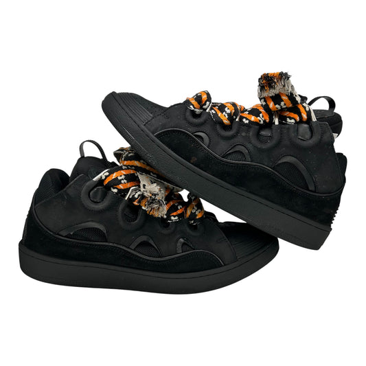 PREOWNED LANVIN CURB SNEAKER BLACK/ORANGE/WHITE