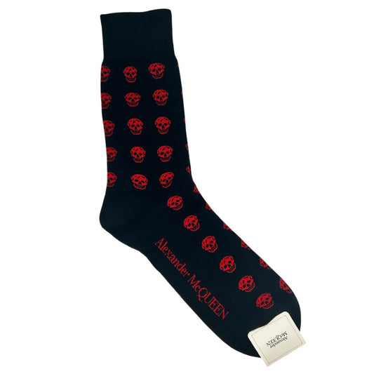 ALEXANDER MCQUEEN RED/BLACK SKULL SOCKS