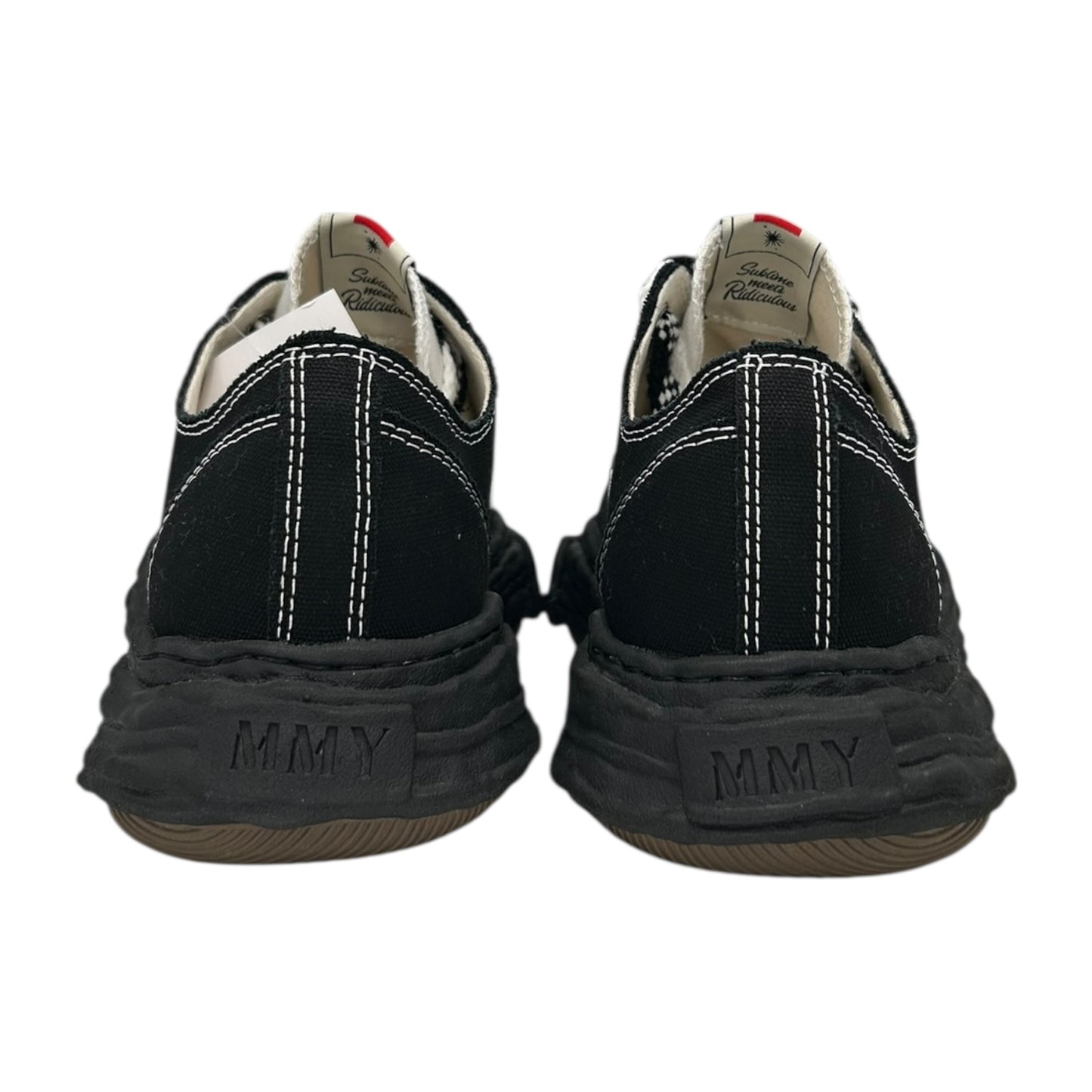 PREOWNED MAISON MIHARA 23 OG SOLE BLACK WHITE CHECKERED LACES