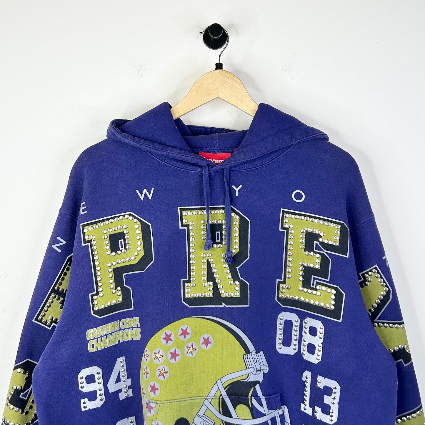 SUPREME CHAMPIONS STUDDED HOODIE PURPLE
