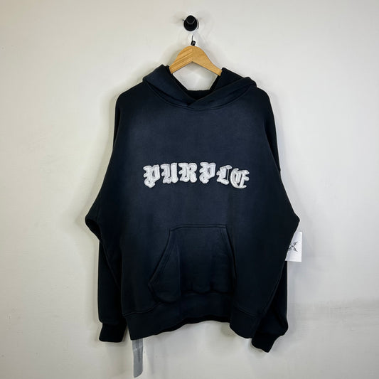 PURPLE BRAND GOTHIC APPLIQUE HOODIE BLACK