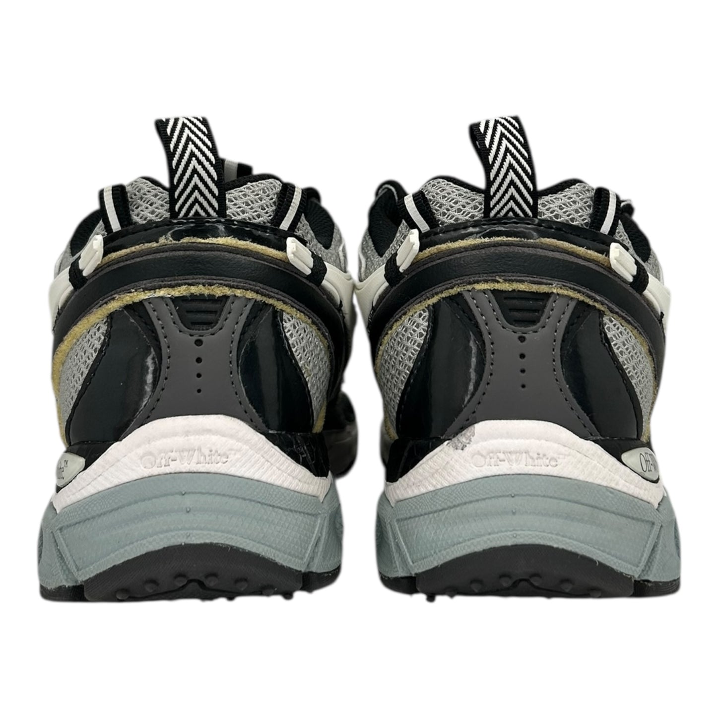 PREOWNED OFF WHITE BE RIGHT BACK BLACK GREY WHITE