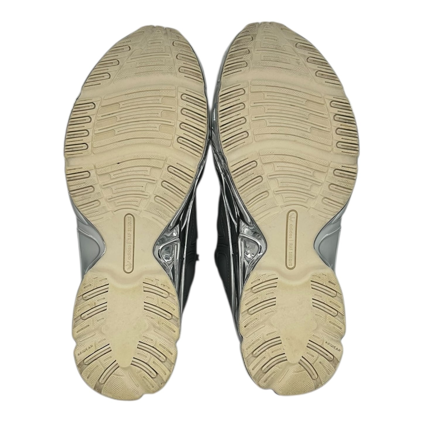 PREOWNED ADIDAS X RAF SIMMONS OZWEEGO GREY METALLIC