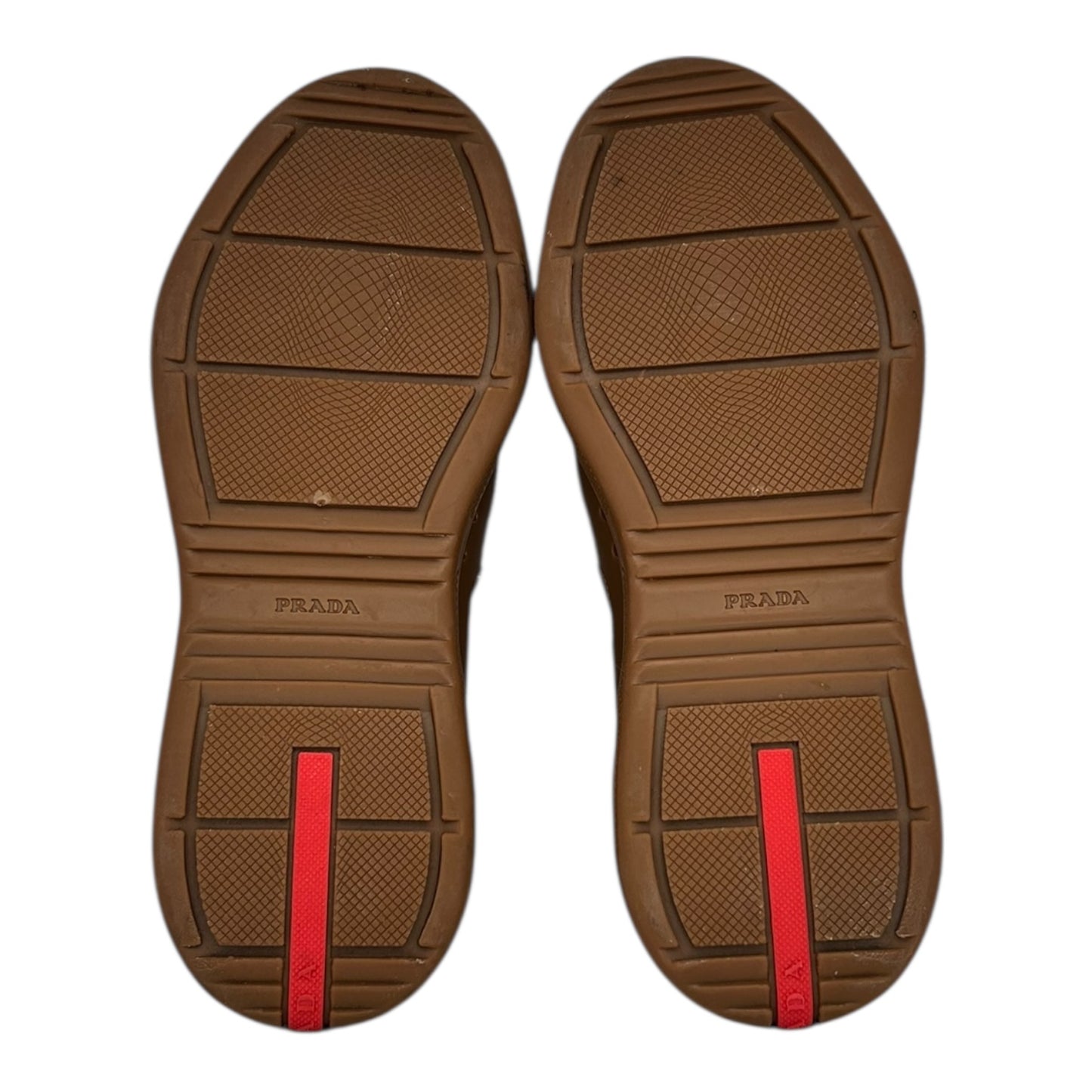 PREOWNED PRADA AMERICAN CUP BROWN RUBBER