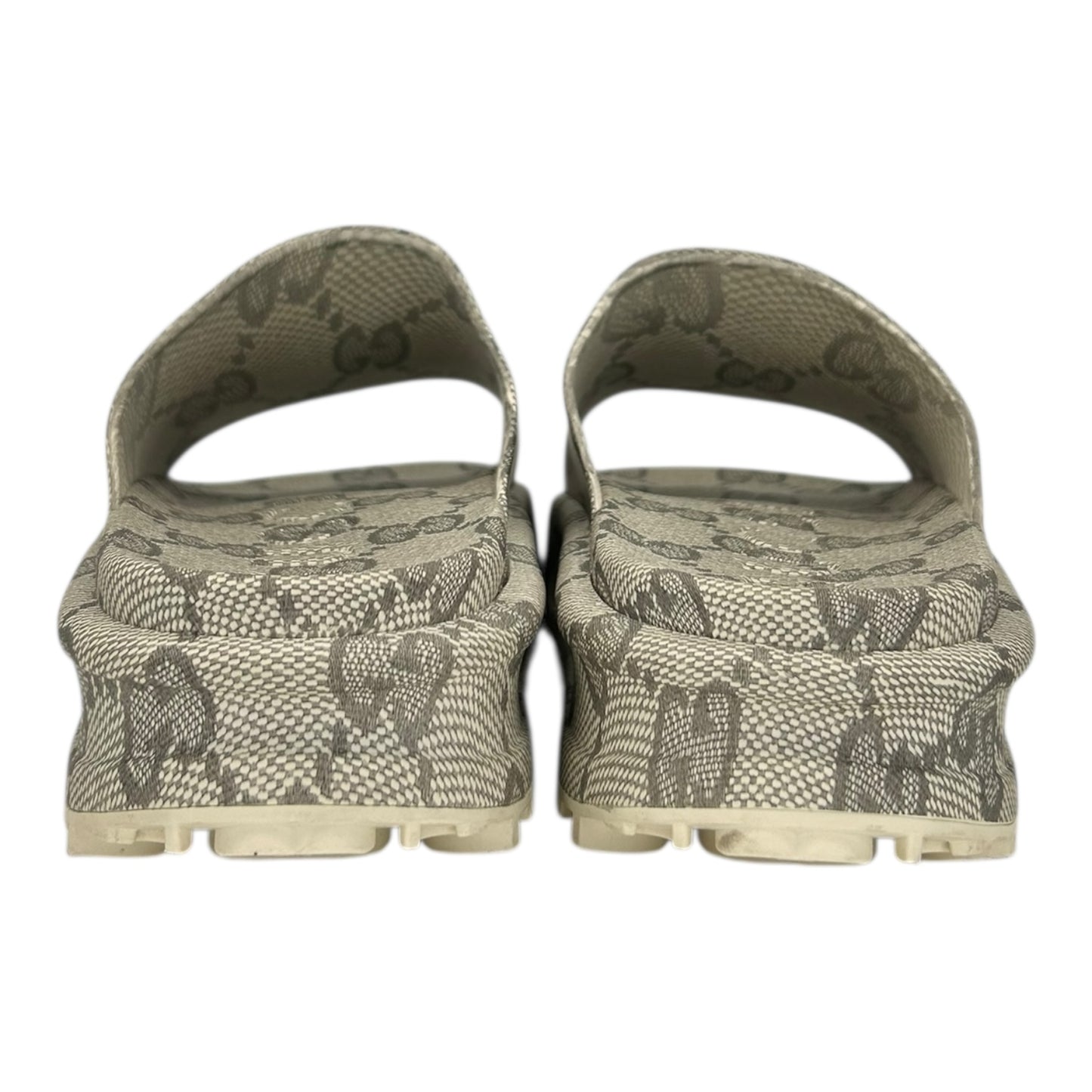 PREOWNED GUCCI INTERLOCKING G BEIGE EBONY SLIDE