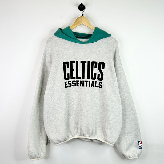 ESSENTIALS CELTICS GREEN HOOD GREY PULLOVER