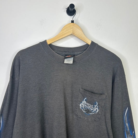 METAL SKULL FLAME HARLEY DAVIDSON LONG SLEEVE