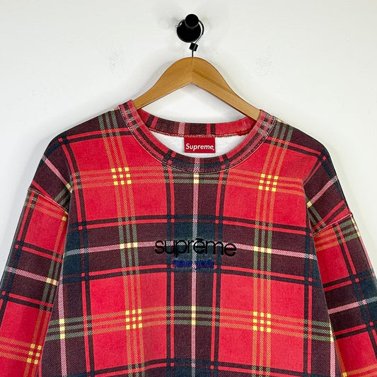 SUPREME NEW YORK PLAID CREWNECK