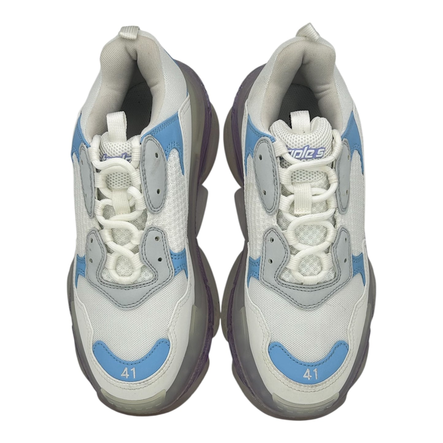 PREOWNED BALENCIAGA TRIPLE S CLEAR SOLE LIGHT BLUE