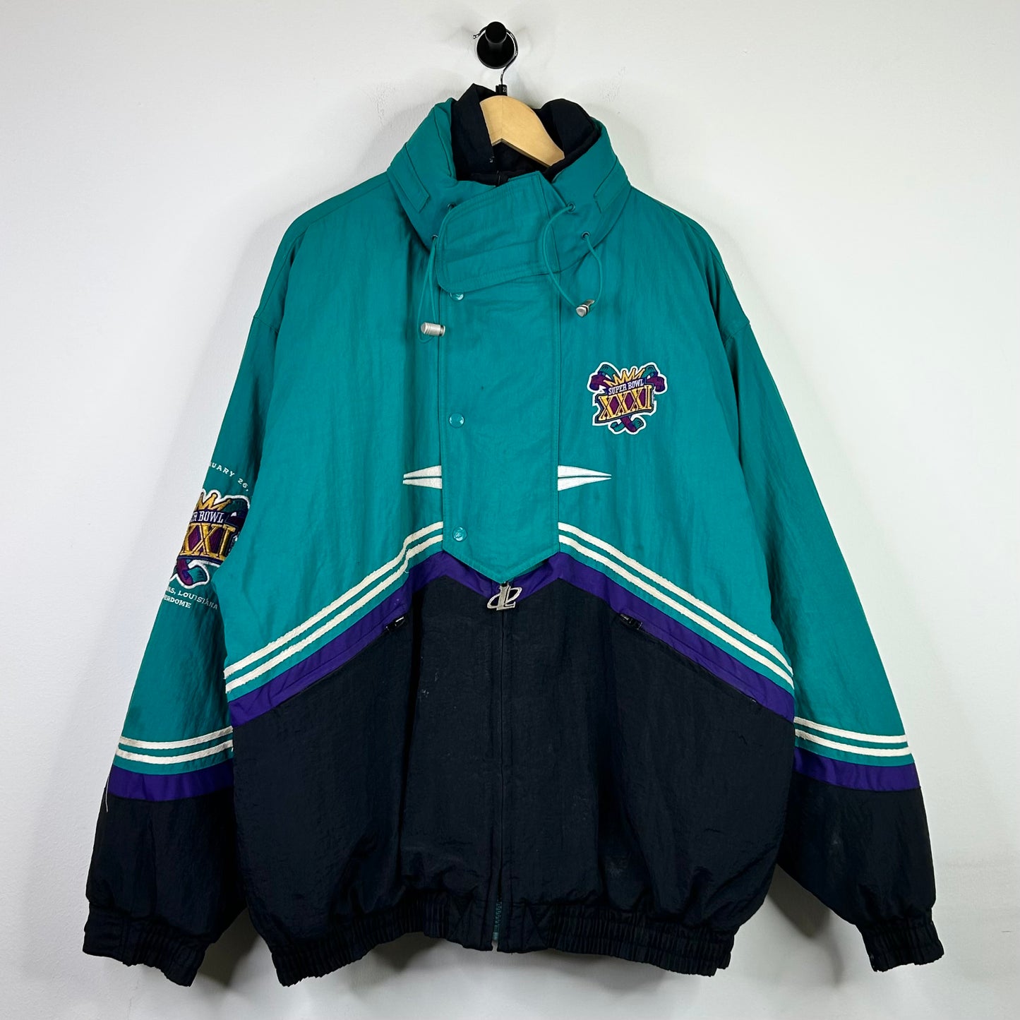 SUPER BOWL XXXI LOGO ATHLETICS PUFFER COAT