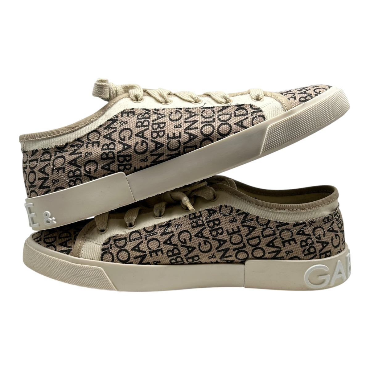 PREOWNED DOLCE & GABBANA PORTFINO VINTAGE SNEAKER BAIGE